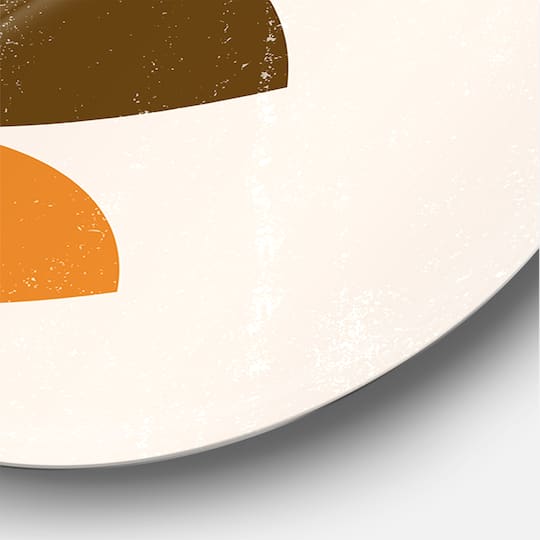 Designart - Abstract Minimal Sun and Moon In Earth Tones I - Modern Metal Circle Wall Art